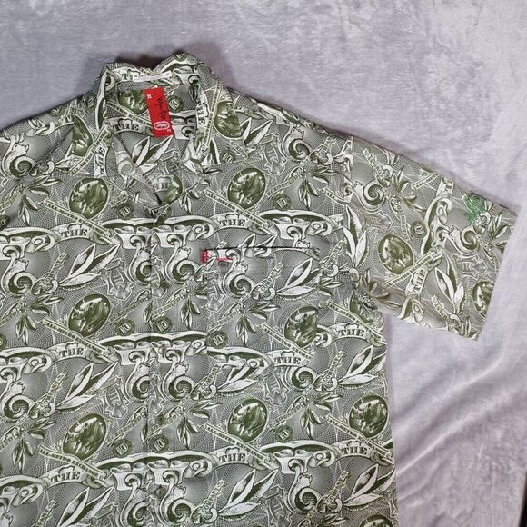 Ecko Unlimited Other - Vintage Ecko Unltd Money Print Button Shirt Mens XL Loop Collar Green Y2K